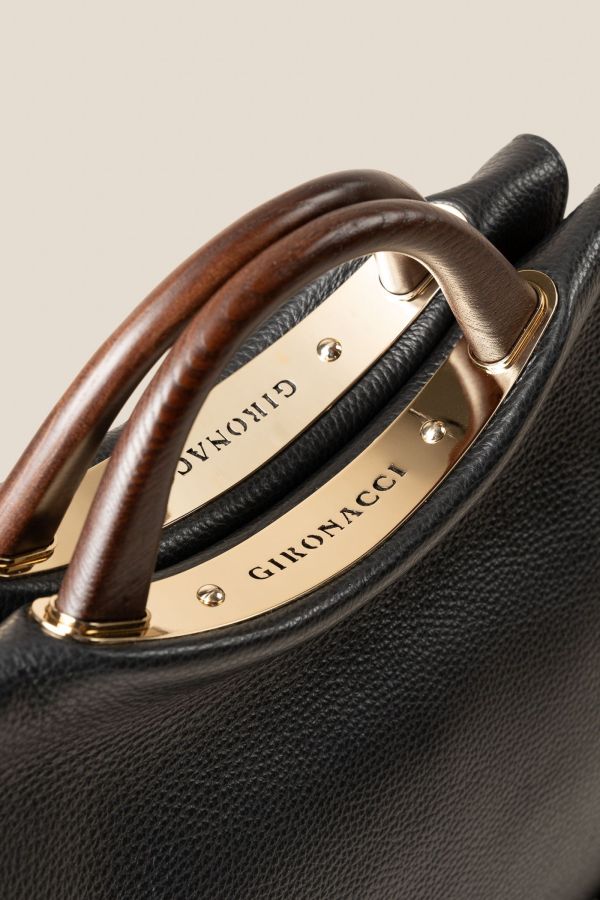 borsa Gironacci, borsa in pelle, borsa donna, borsa artigianale, borsa Made in Italy, 532 Vitello Nero