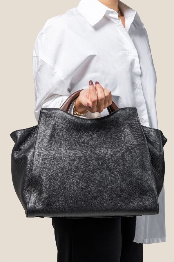 borsa Gironacci, borsa in pelle, borsa donna, borsa artigianale, borsa Made in Italy, 532 Vitello Nero