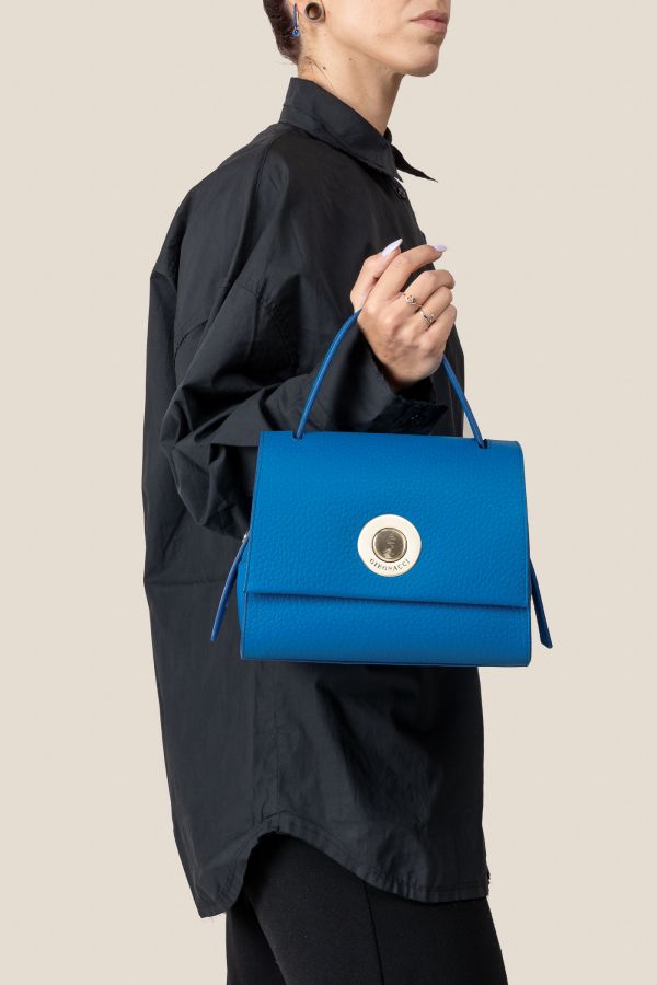 borsa in pelle, borsa Made in Italy, borsa da donna, borsa artigianale da donna, borsa Gironacci, 2310 Velvet Elettrico 475