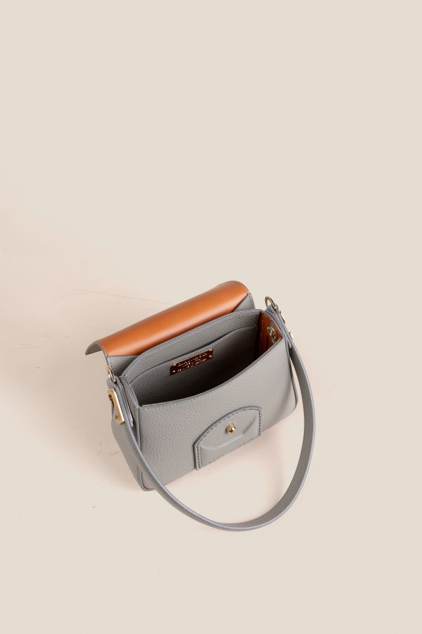 borsa Gironacci, borsa in pelle, borsa Made in Italy, borsa da donna, borsa artigianale da donna, 3130 Vitello Cenere 560