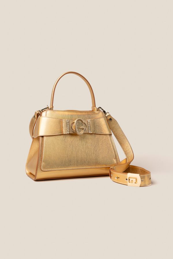borsa donna, borsa artigianale, borsa Gironacci, borsa in pelle, borsa Made in Italy, 3121 Metallic Oro 777