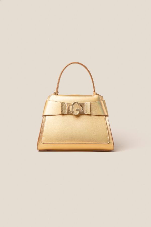 borsa donna, borsa artigianale, borsa Gironacci, borsa in pelle, borsa Made in Italy, 3121 Metallic Oro 777
