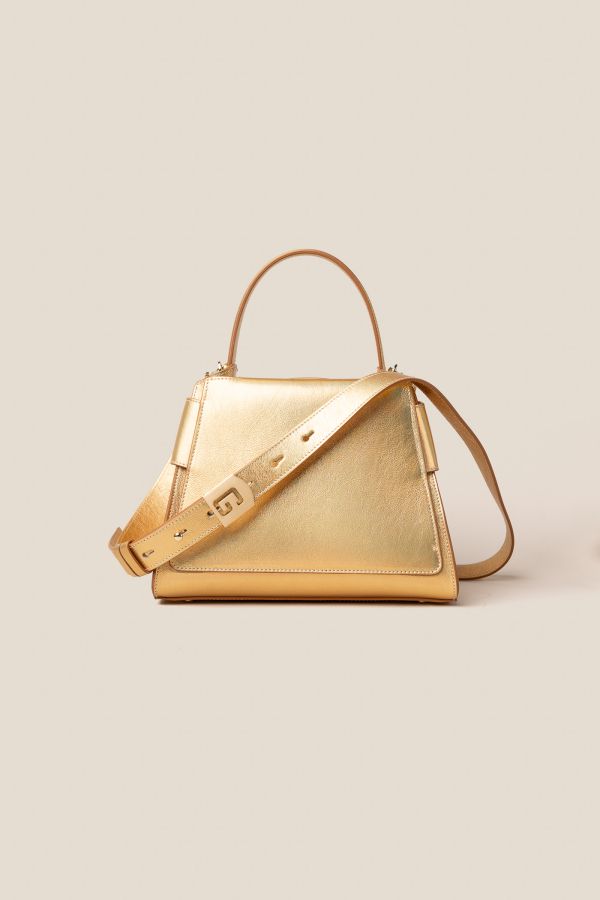 borsa donna, borsa artigianale, borsa Gironacci, borsa in pelle, borsa Made in Italy, 3121 Metallic Oro 777