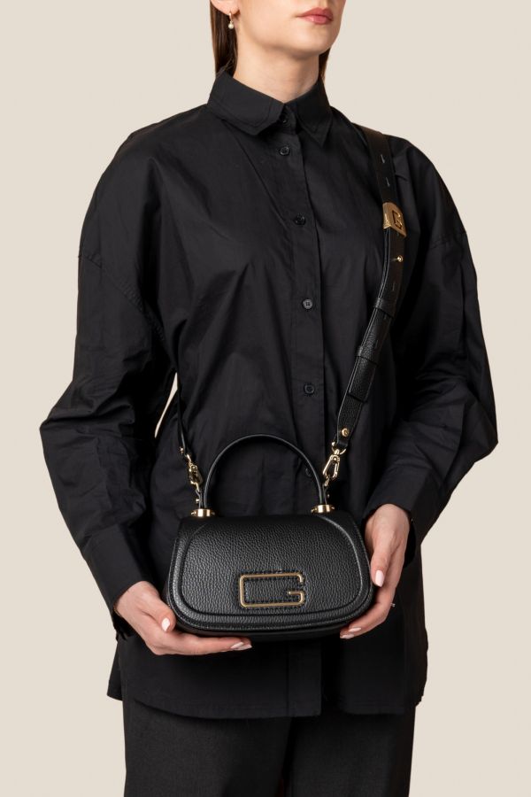 borsa in pelle, borsa Made in Italy, borsa da donna, borsa artigianale da donna, borsa Gironacci, 3140 Vitello Nero