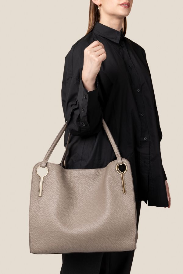 Gironacci borsa, borsa da donna, borsa grande, borsa Made in Italy, borsa in pelle, 3442 Velvet Creta 118