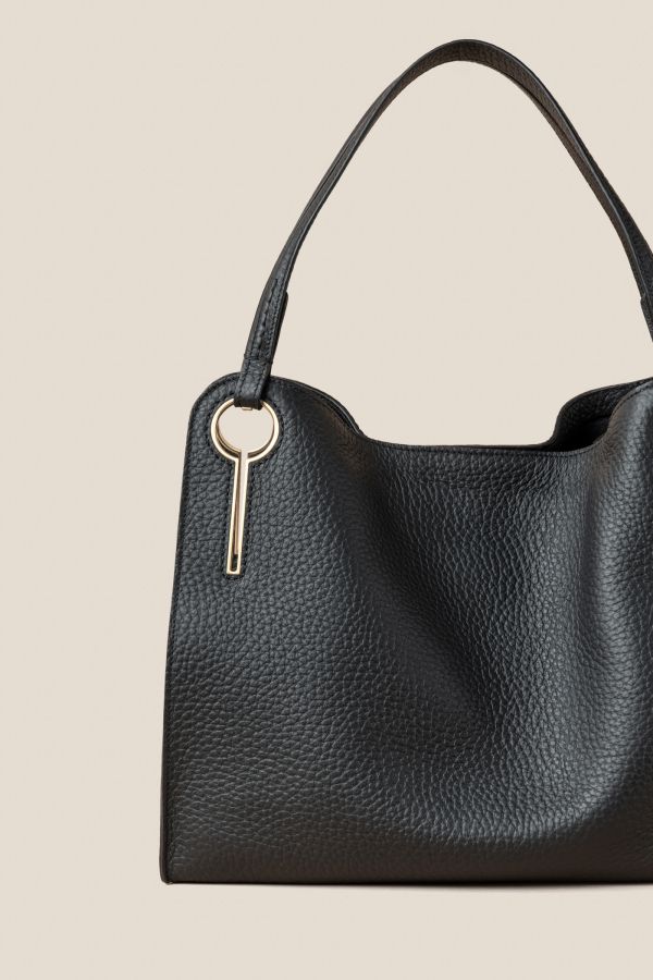 Gironacci borsa, borsa da donna, borsa grande, borsa Made in Italy, borsa in pelle, 3442 Velvet Nero